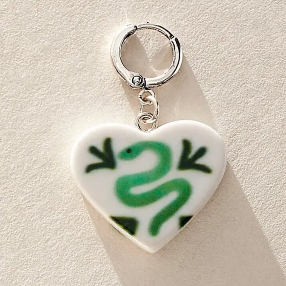 NWT Free People Tampa Bikini Charm in Silver Green - Picture 2 of 3